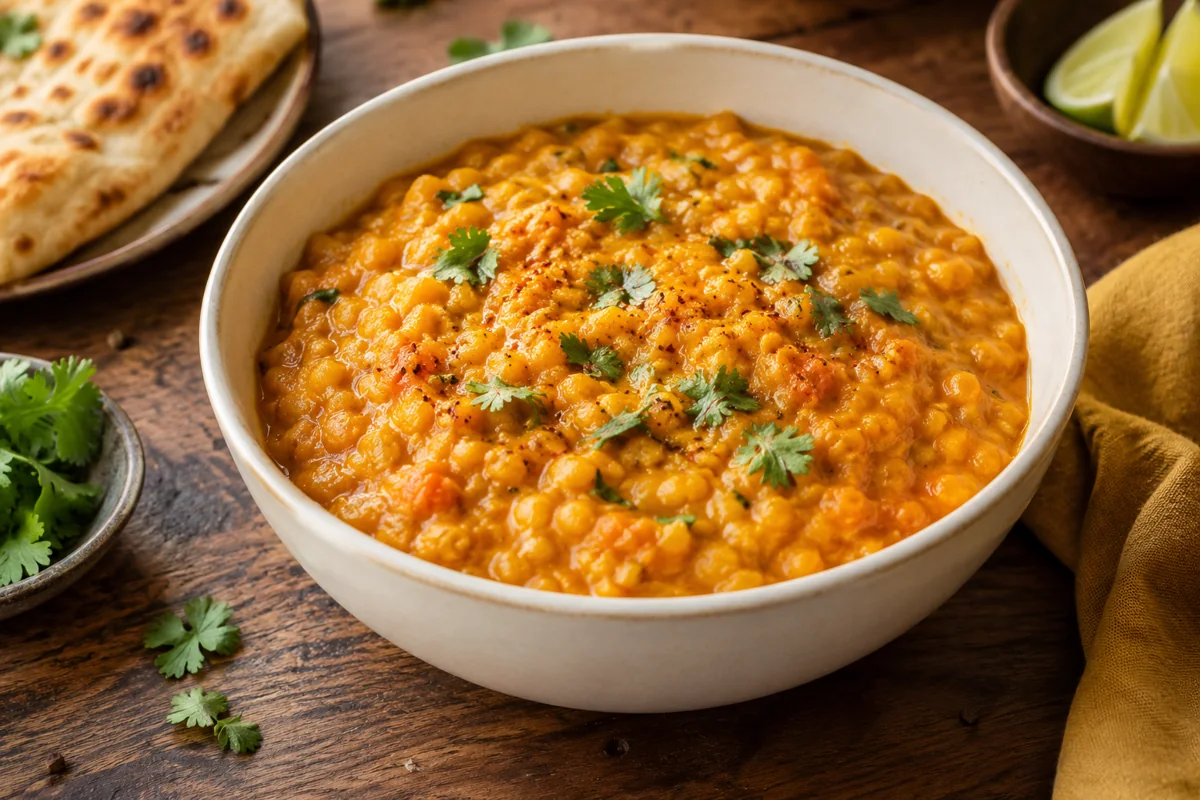 Dahl de lentilles corail au coco
