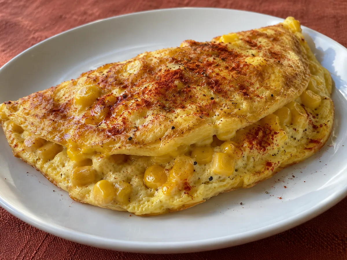 Omelette au maïs et paprika