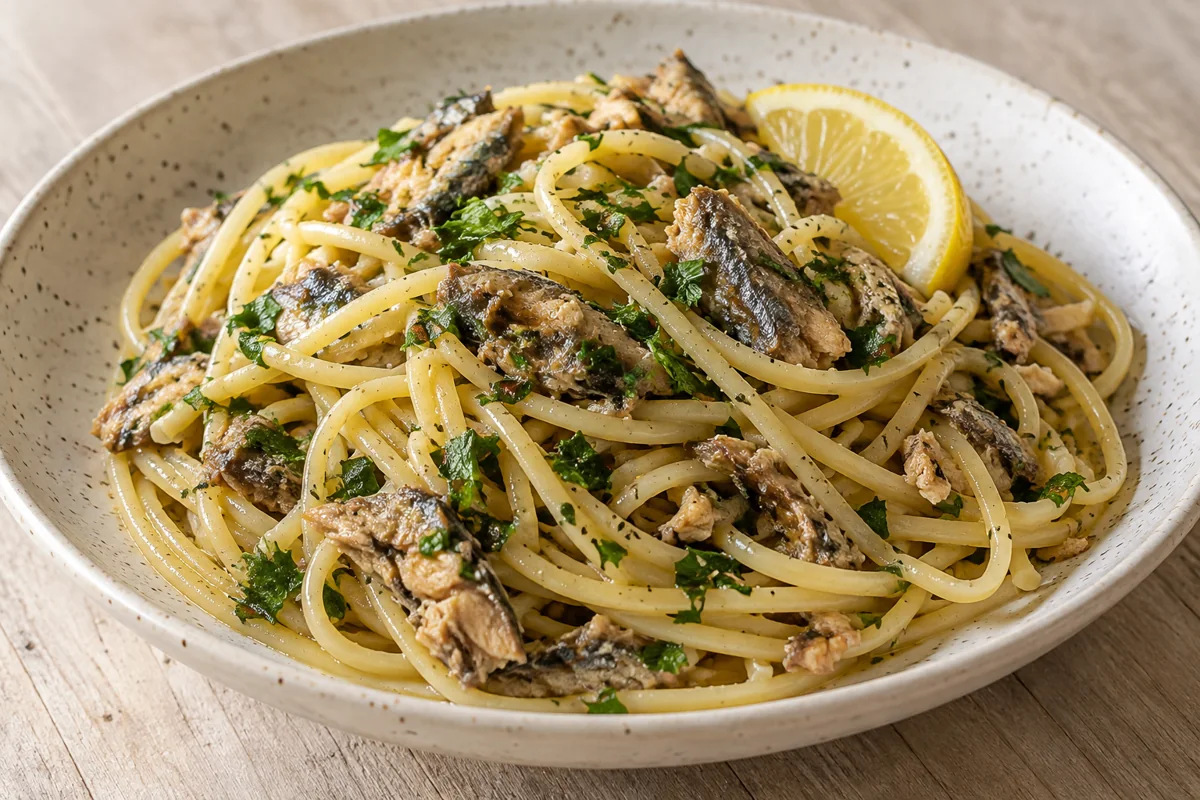 Pâtes aux sardines et citron