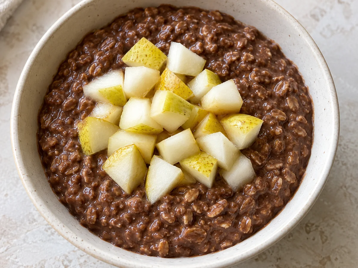 Porridge poire et cacao