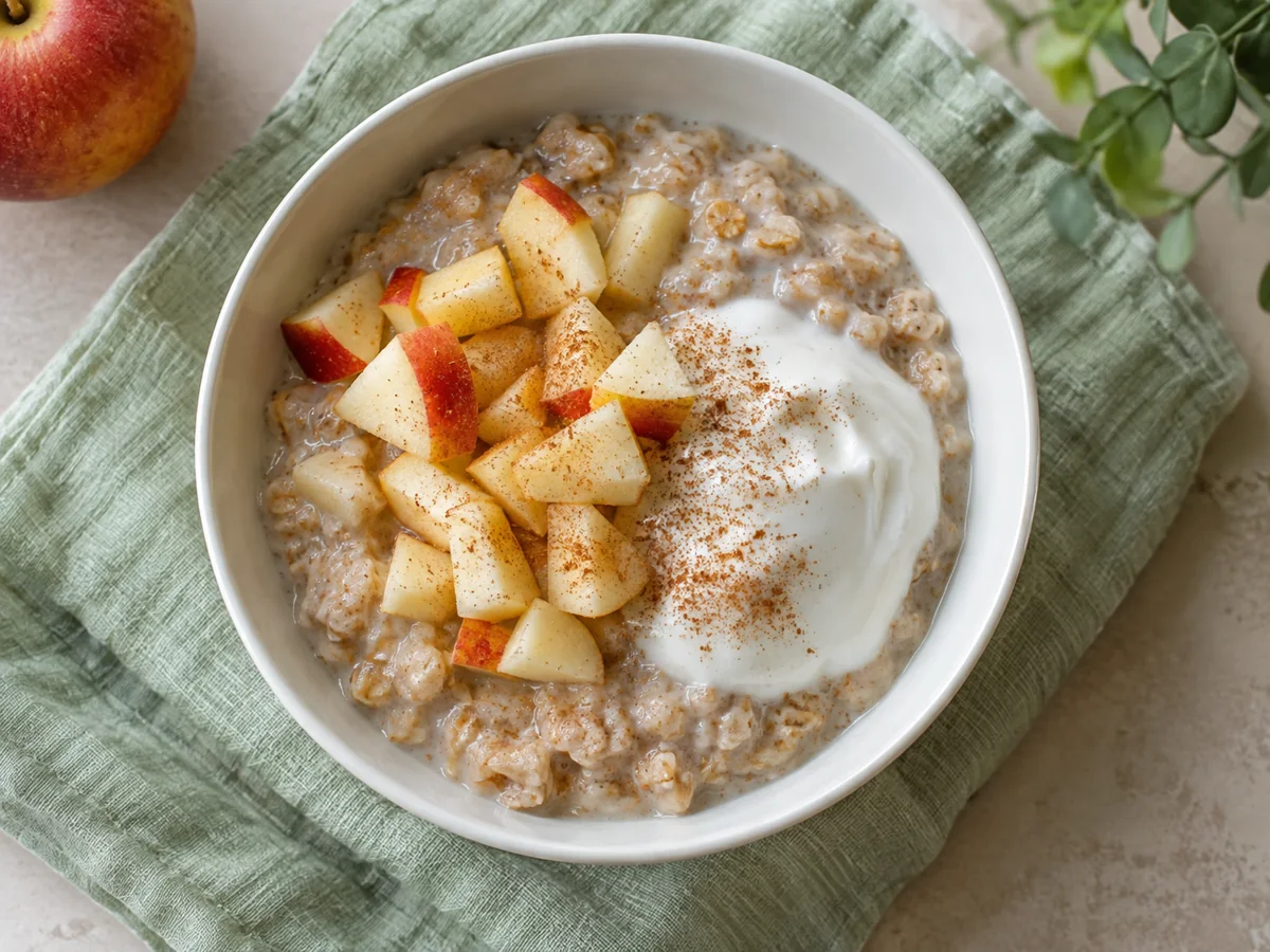 Porridge pomme et yaourt