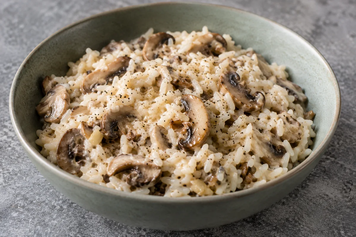 Riz aux champignons et crème