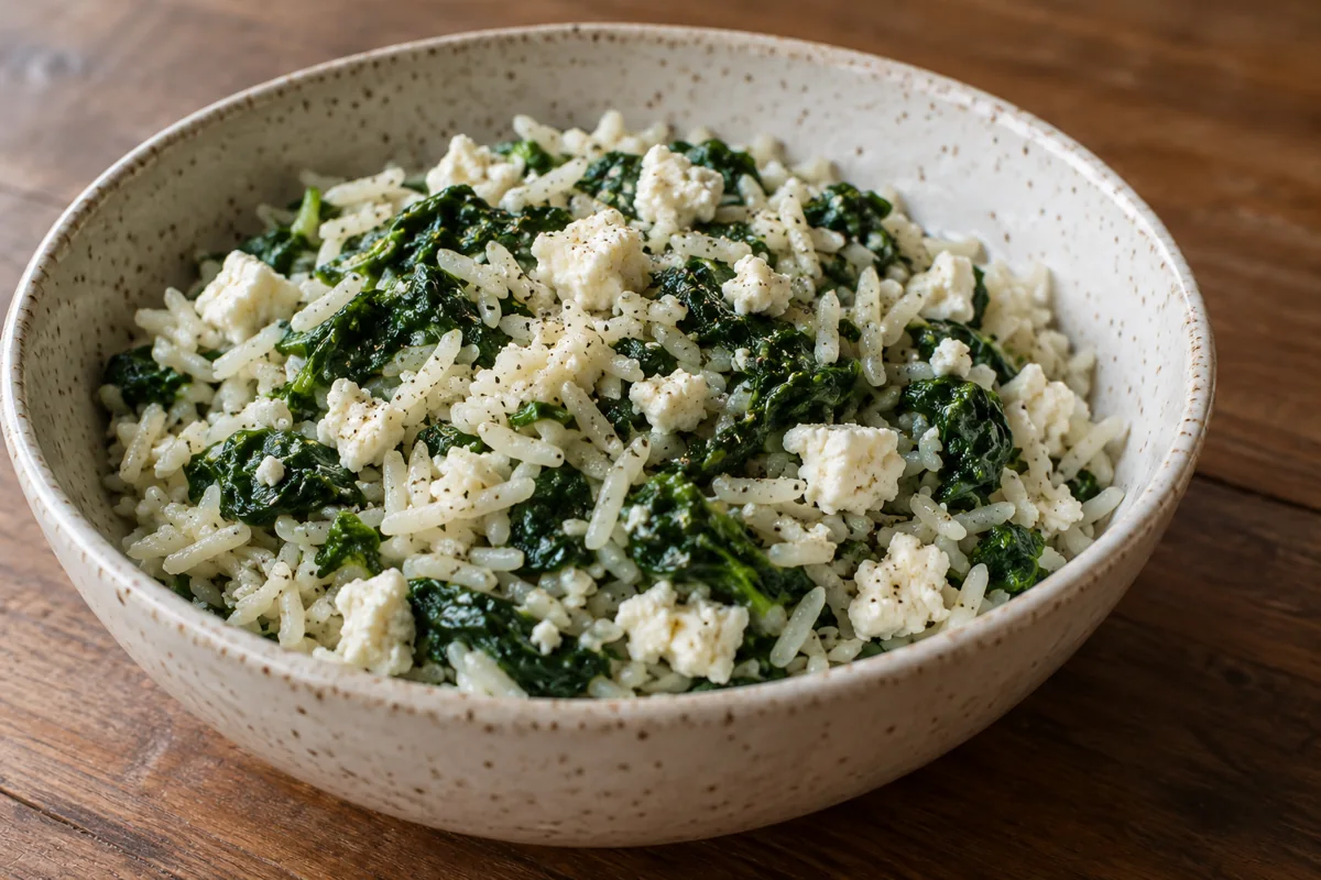 Riz aux épinards et feta