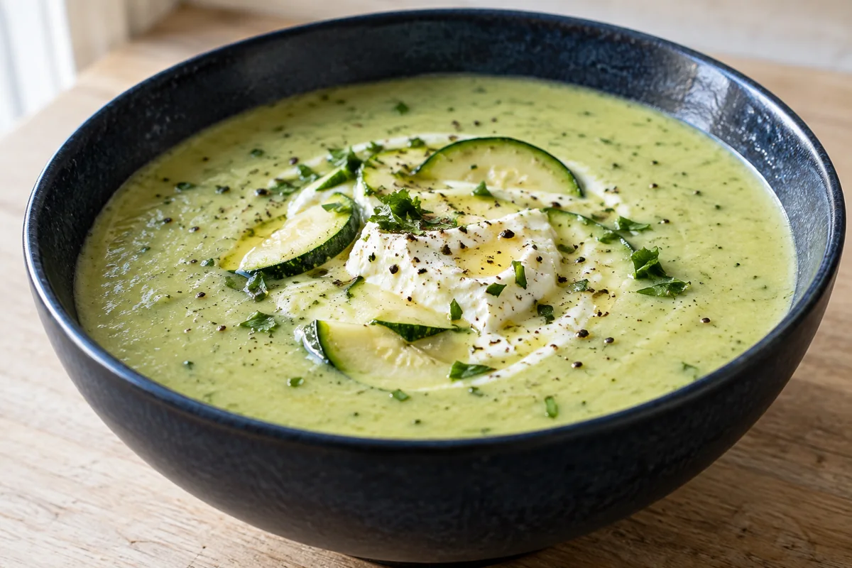 Soupe de courgettes au fromage frais